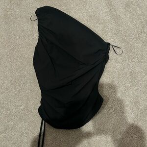 Zara Elegant Black Draped Top